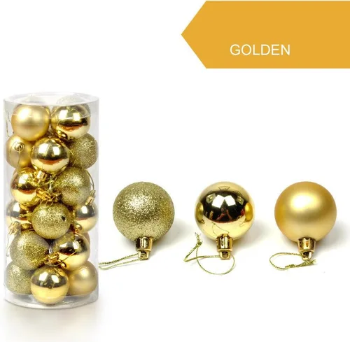 Vista 8 de Bola de árbol de Navidad de 1.181 in para colgar en casa, fiesta, adorno de árbol de Navidad, bola decorada, regalos para el Año Nuevo (negro)