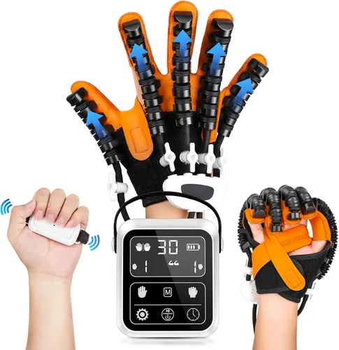 Vista 8 de Guantes de robot de rehabilitación de manos, 3ª generación, portátil, USB, equipo de recuperación de trazo de mano, 4 modos y 9 niveles de fuerza