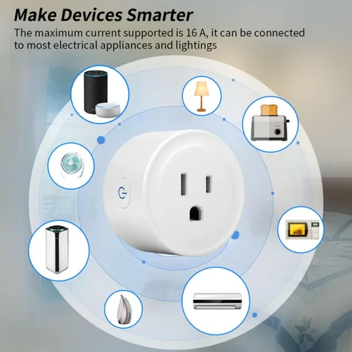 Vista 6 de Enchufe inteligente WiFi Compatible con Alexa y Google Home Enchufe WiFi para control remoto y temporizador y función de programación No