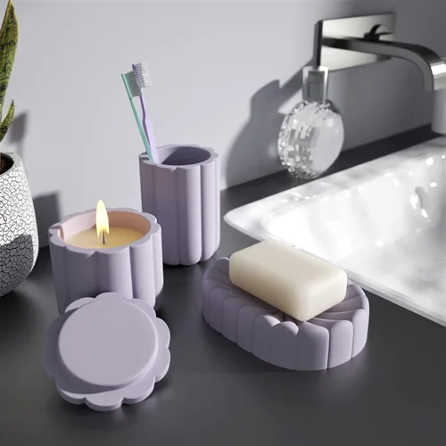 Vista 6 de Jabonera Molde de Silicona DIY Accesorios de Baño Set Herramientas para Hacer