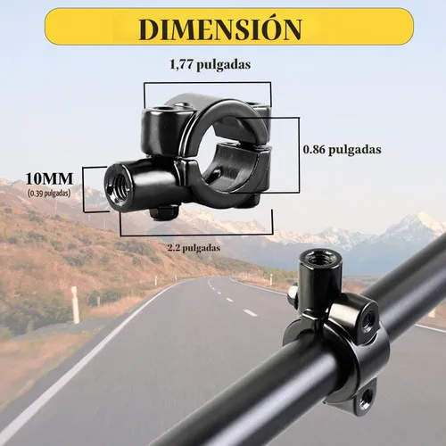 Vista 3 de Par de espejos distintivos de calavera y esqueleto para bicicleta de mano, espejo retrovisor lateral para manillar, soporte de montaje, abrazadera