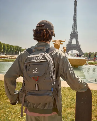 Vista 8 de WATERFLY Mochila pequeña ligera y plegable: mochila de 20 l ultra ligera, plegable, de senderismo, de viaje, de camping, de día, para hombre y mujer