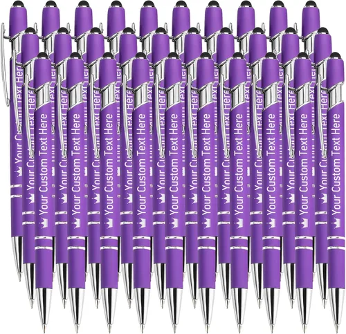 Vista 46 de STREADVE Bolígrafos personalizados personalizados con nombre grabado, logotipo, texto, bolígrafos de escritura suave, regalo personalizado para Negro