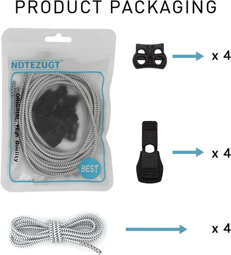 Vista 3 de NDTEZUGT 2 pares de cordones elásticos de repuesto para sandalias Keen, sin atar, redondos, sin atar, para adultos y niños