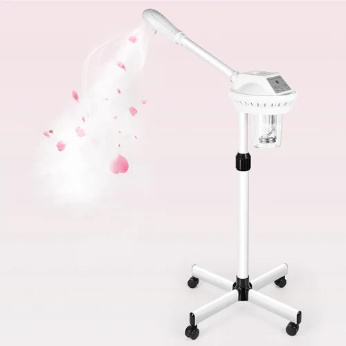 Vista 8 de Vaporizador facial enrollable con potente salida de vapor, vapor facial de altura ajustable, máquina de spa hidratante profesional para la piel