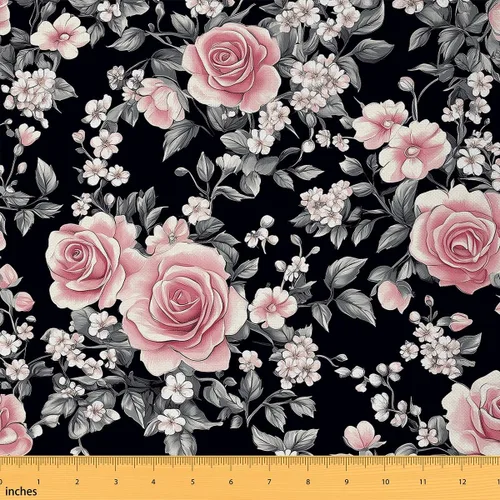 Vista 25 de Feelyou Tela de Flores Groovy por Yarda 1 Yarda Niños Retro Floral Boho Tela de Tapicería para Sillas para Niños Niñas Adolescentes Años 70 Hippie