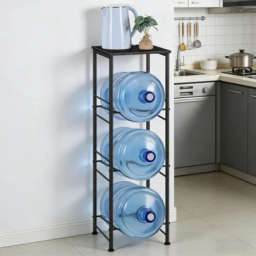 Vista 5 de OYEAL Soporte para Jarra de Agua de 5 Galones Organizador de Botellas de Agua con Estante, Estante de Almacenamiento de Botellas de Agua de Servicio