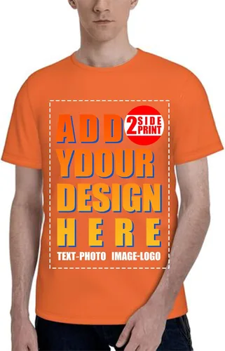 Vista 17 de Custom T Shirt Front and Back for Men Women Printed Photo Text Logo Cotton Camisa-negro