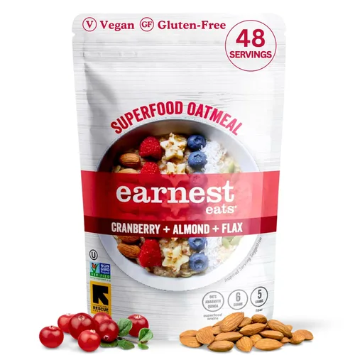 Vista 10 de Earnest Eats Superfood Avena – Arándanos Chia Canela – Vegana, sin gluten, 0.18 oz de proteína vegetal, 0.18 oz de fibra, sin azúcar añadida, 24