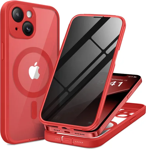 Vista 40 de BERFY Funda para iPhone 17 Pro Max, compatible con MagSafe, protector de pantalla de vidrio integrado, protección de cámara, funda de cuerpo
