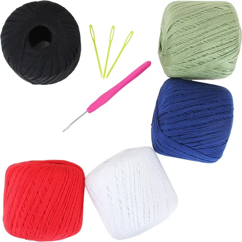 Vista 18 de ThreadArt - Hilo de ganchillo 100% algodón, tamaño 10, cinco bolas de 1.76 oz