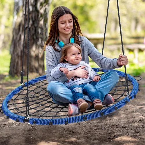 Vista 6 de Trekassy - Columpio de tela de araña de 45 pulgadas, soporta 750 libras, para niños y adultos, marco de acero al aire libre, diseño de platillo