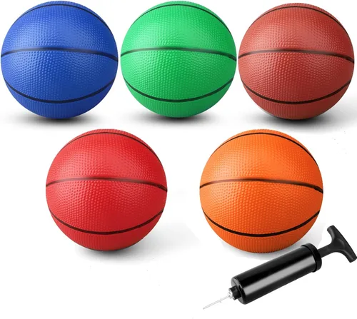 Vista 8 de Anzmtosn Mini Basketball Toys for Over Door Indoor Hoops - 7 Inch Pool Basketballs with Pump, Beach Balls, Water Toys for Inflatables Hoops