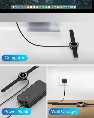 Vista 6 de Cargador de reloj Samsung, base de carga inalámbrica magnética para Galaxy Watch 8, cargador de reloj Galaxy con cable de carga rápida USB C de 3