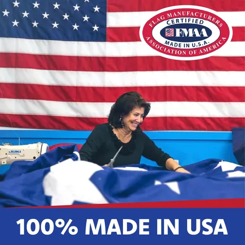 Vista 6 de Co - Bandera estadounidense de 3x5 - Bandera resistente de EE. UU. - Poliéster Premium PolyMax, rayas cosidas y estrellas bordadas - Banderas