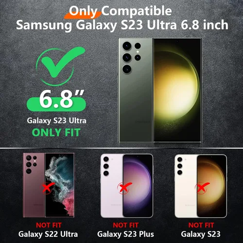 Vista 7 de Red2Fire - Funda para Samsung Galaxy S23 Ultra, [grado militar a prueba de golpes] con 2 piezas [protector de pantalla suave + protector de lente]