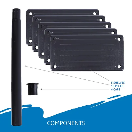Vista 5 de Iceberg Rough 'N Ready Unidad de almacenamiento abierta de 5 estantes, negro, 36 pulgadas de ancho x 74 pulgadas de alto x 18 pulgadas de profundidad