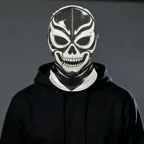 Vista 3 de Pasamontañas de calavera del Día de los Muertos, máscara de cara completa, máscara de esqueleto de malla transpirable fina y transpirable, máscara