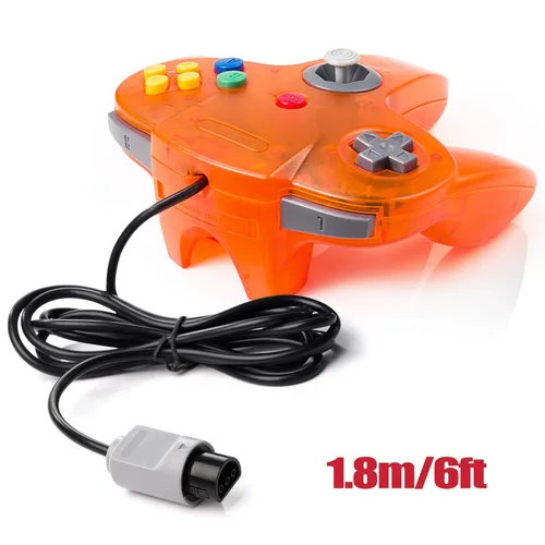 Vista 5 de miadore Classic N64 Controller Joystick Remote for N64 Video Game System N64 Console-Clear Orange