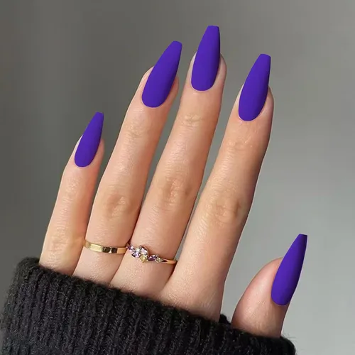 Vista 7 de 576 uñas postizas con forma de ballet de ataúd, uñas postizas acrílicas de cobertura completa, 24 colores con pegamento de uñas de 0.24 onzas