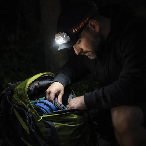 Vista 9 de EverBrite Linterna frontal LED, 4 modos de iluminación, cabezal giratorio con diadema ajustable, IPX4 resistente al agua, perfecto para correr