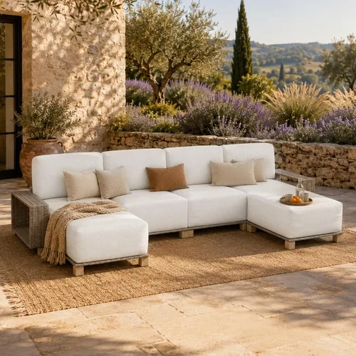 Vista 14 de Aoxun Juego de muebles de patio con cojines de 10 pulgadas de grosor