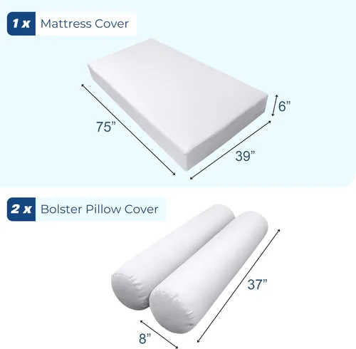 Vista 7 de Prolinemax Estilo 5 – Colchón y almohada para sofá cama interior al aire libre Porche Swing Bed Knife Edge Twin Size AD001 Solo fundas