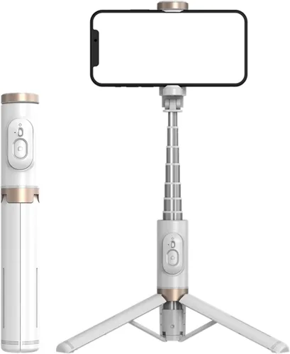 Vista 9 de Palo selfie de 72 pulgadas, trípode todo en 1, kit de video con control remoto inalámbrico integrado, portátil, ligero, trípode extensible para Negro