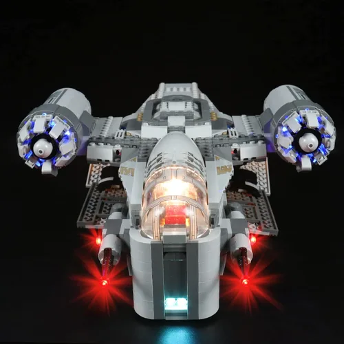 Vista 2 de Kit de iluminación LED compatible con Lego The Razor Crest 75292 Mandalorian Kit de construcción - Solo luces - Kit de luz LED de decoración sin