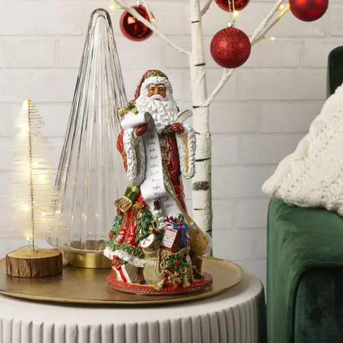 Vista 4 de Fitz and Floyd Fitz & Floyd Holiday Home - Figura musical de resina de Papá Noel afroamericano, multicolor