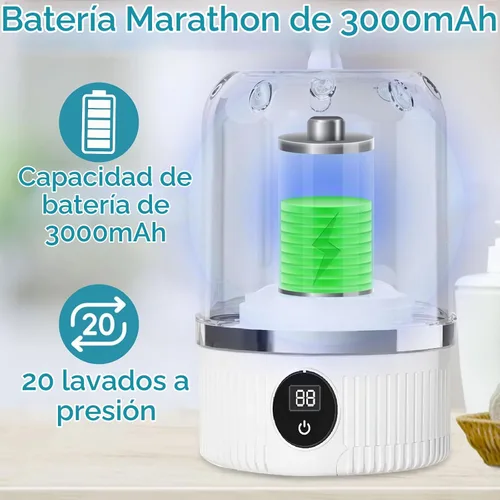 Vista 5 de Mini lavadora portátil, lavadora de ropa interior, mini lavadoras automáticas 2025, lavadora inalámbrica recargable, lavandería de viaje compacta