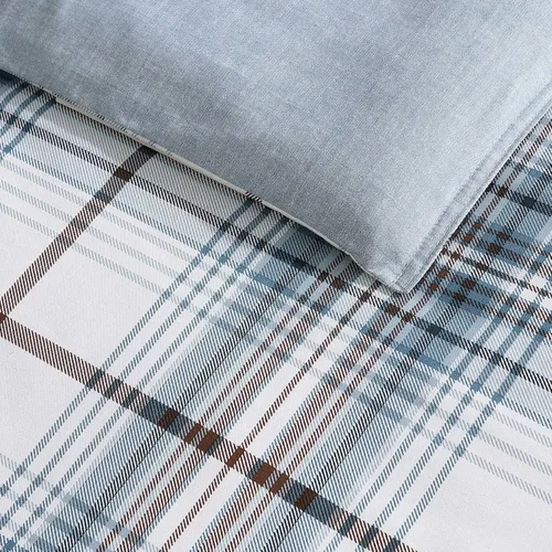 Vista 4 de Eddie Bauer - Juego de edredón twin, ropa de cama reversible a cuadros con funda a juego, peso medio para uso durante todo el año, artículos Aliso