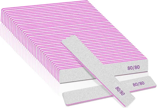 Vista 7 de BLESWIN 12 limas de uñas de grano 60/60, limas de uñas jumbo para uñas acrílicas, lima de uñas de doble cara para manicura, pedicura y uñas acrílicas