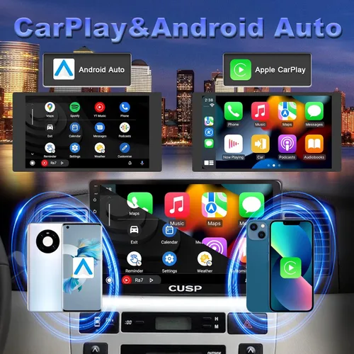 Vista 2 de CUSP Radio estéreo de coche de doble DIN de 10.1 pulgadas, unidad principal Android con CarPlay inalámbrico y Android Auto, 4 GB de RAM 64 GB ROM