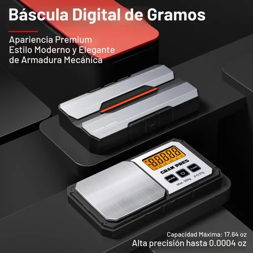 Vista 2 de GRAM PRES - Báscula digital de bolsillo (17.64 oz x 0.00 oz, precisión)