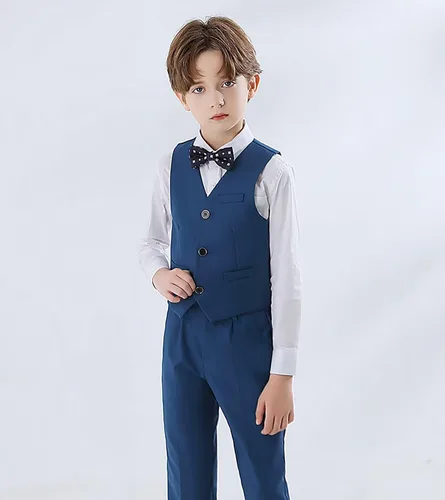 Vista 2 de Chaleco de traje formal de 4 botones para niño