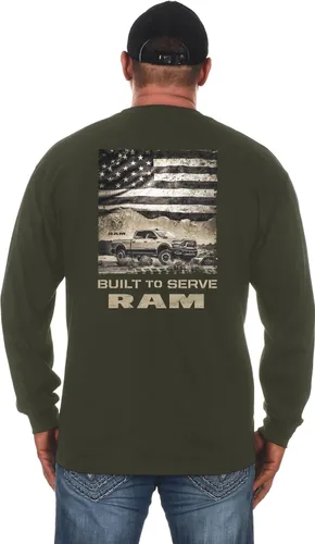 Vista 3 de Dodge Ram - Camisa de manga larga con cuello redondo para hombre en 2