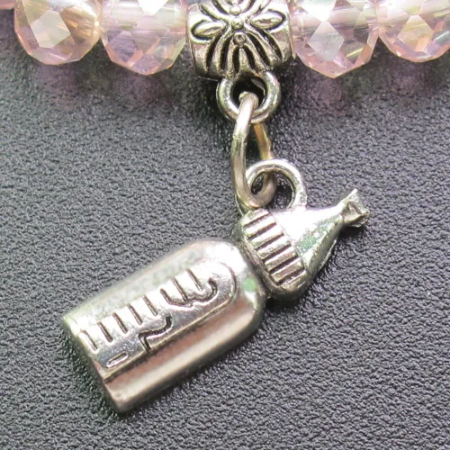 Vista 9 de WE Pulsera elástica de cristal rosa para baby shower (12 piezas)