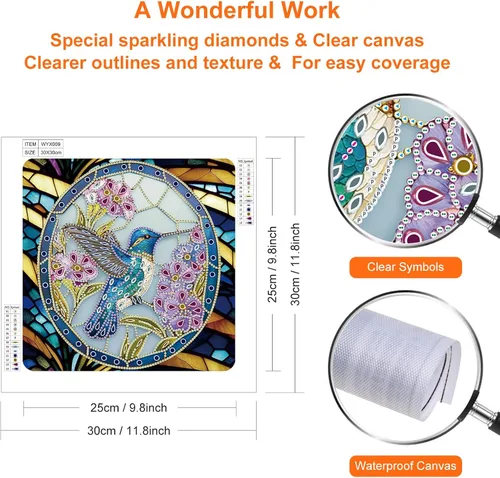 Vista 2 de Stalente Kits de pintura de diamantes para adultos, kits de arte de diamantes de forma especial 5D para principiantes, pintura de diamantes