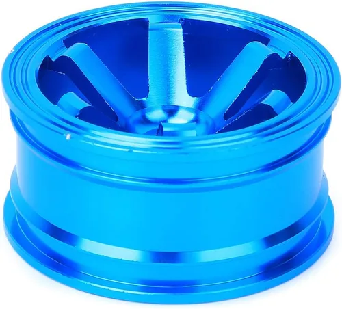 Vista 5 de Buje de rueda de metal, 4 unidades, aleación de aluminio, compatible con auto universal 1/10 Flat Running Drift RC (azul)