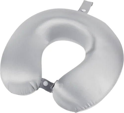 Vista 8 de PATIKIL Almohada de viaje de seda para avión, funda de seda real de 22 Momme, almohada de viaje para el cuello, almohada para dormir, almohada