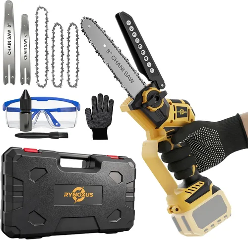 Vista 8 de Mini motosierra para batería Milwaukee M18, motosierra eléctrica inalámbrica 2 en 1 de 8 y 6 pulgadas con motor sin escobillas de 800 W y engrasador