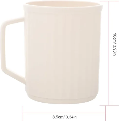 Vista 9 de Beavorty Tazas de baño vaso de plástico para cepillos de dientes con asa para viajes en casa, taza blanca
