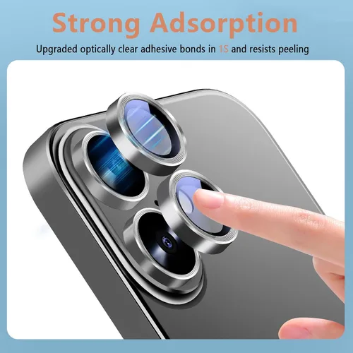 Vista 4 de Paquete de 2X2 Protector de Lente de Cámara para iPhone 17, iPhone 16 Plus/ 16 Protector de Pantalla de Lente de Vidrio Templado Cubierta de Cámara