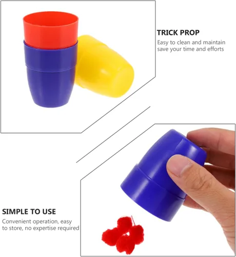 Vista 3 de TOYANDONA Trick Cups Balls 30 piezas de accesorios de fiesta herramientas para niños, juguetes para niños, tazas de magia, tazas y bolas de punto