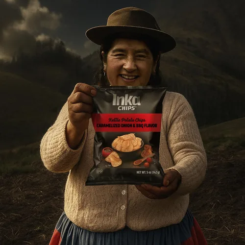 Vista 5 de Inka Crops Patatas fritas Kettle Cebolla carmelizada y barbacoa, 5 onzas (paquete de 1)