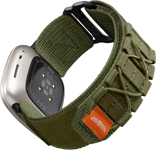 Vista 15 de Bandletic Bandas tácticas resistentes compatibles con Fitbit Versa 4 bandas/Versa 3/Sense 2/Sense, correas deportivas de nailon militar suave y Negro