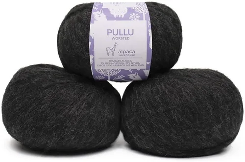Vista 16 de Pullu - Juego de 3 madejas de hilo de lana de alpaca bebé y merino (150 gramos) de peso worsted - Procedencia directa de Perú - Celestialmente suave