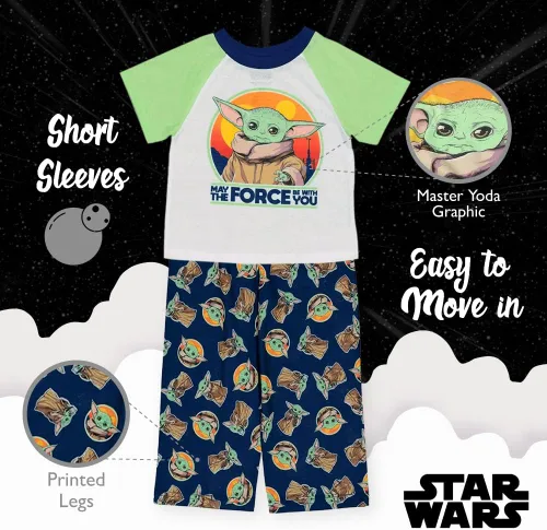 Vista 4 de STAR WARS Boys' 3-Piece Loose-fit Pajamas Set