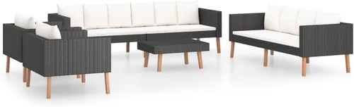 Vista 8 de Tidyard Juego de salón de patio de 5 piezas con cojines sofá de 2 plazas, sofá de 3 plazas, 2 sofás individuales, juego de conversación de mesa Beige